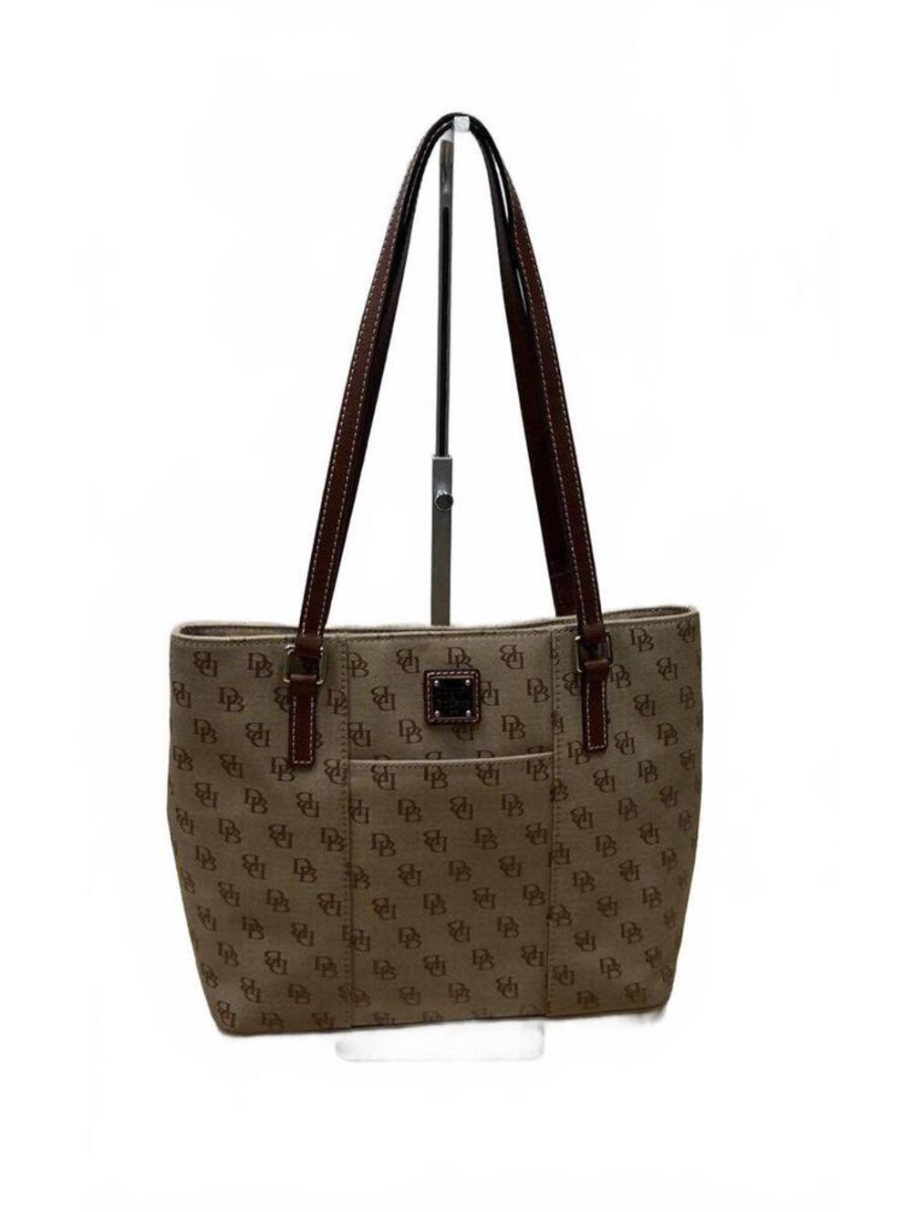 Dooney and Bourke Monogram Tote Bag Brown Tan